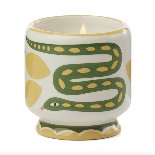 Adopo 8 oz./226g Snake Ceramic Candle - Wild Lemongrass