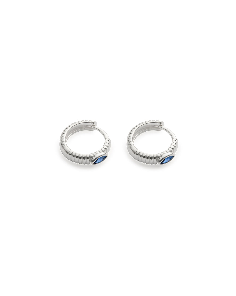 INK TEXTURE HOOPS (STERLING SILVER) - SET