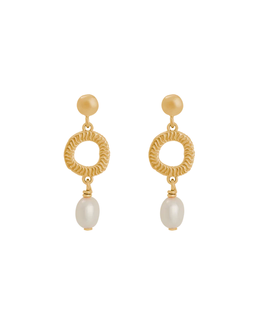 ISOLE PEARL EARRINGS (18K GOLD PLATED) - SET