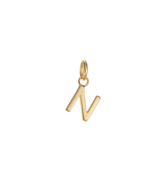 N - OUTLINE INITIAL (18K GOLD VERMEIL)