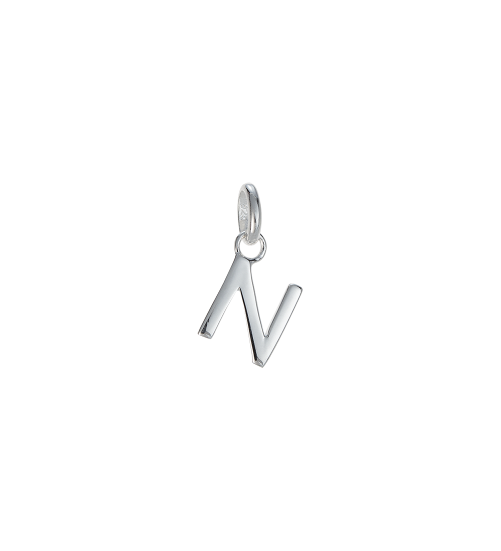 N - OUTLINE INITIAL (STERLING SILVER)