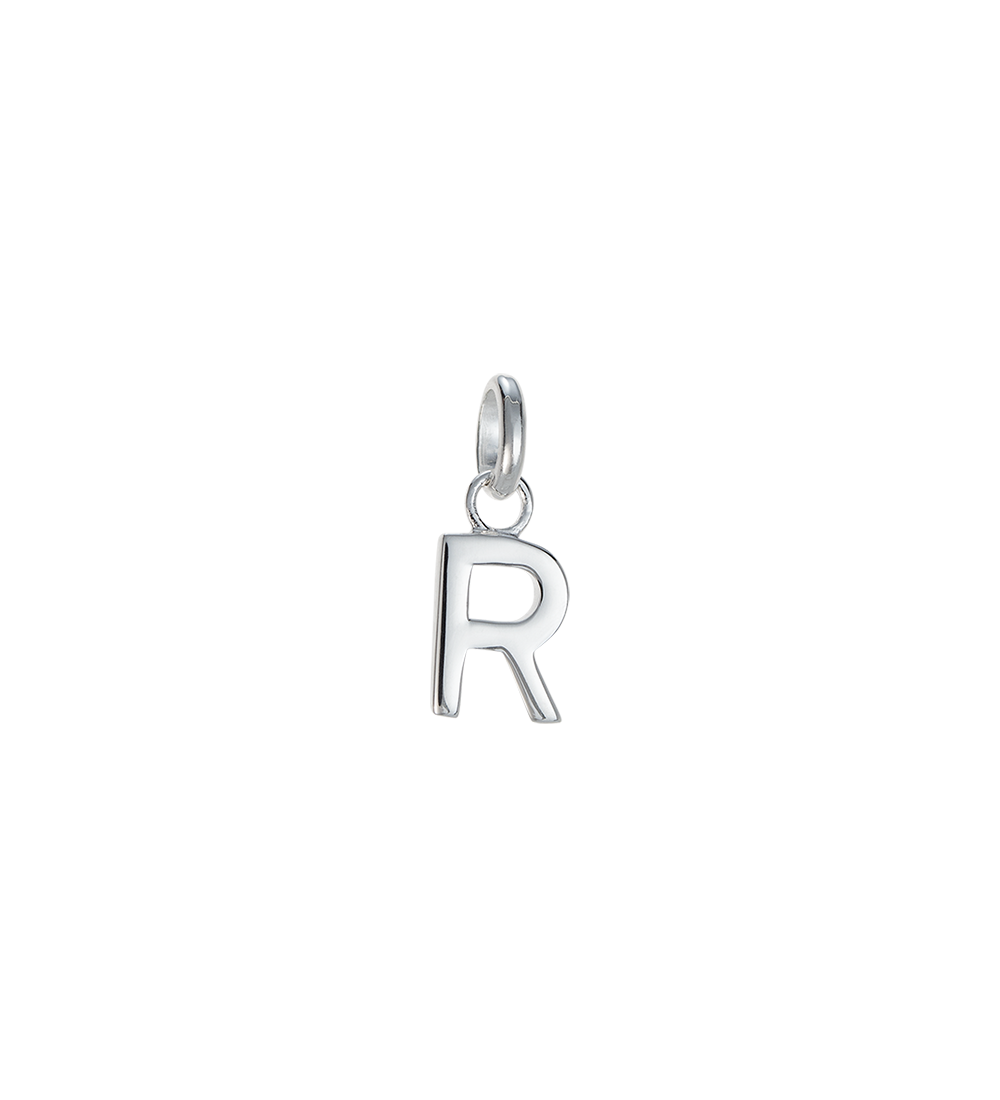 R - OUTLINE INITIAL (STERLING SILVER)