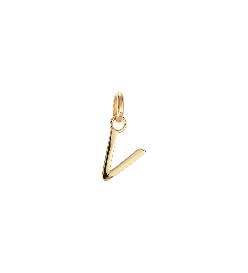 V - OUTLINE INITIAL (18K GOLD VERMEIL)