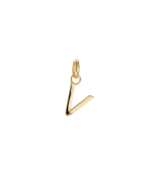 V - OUTLINE INITIAL (18K GOLD VERMEIL)